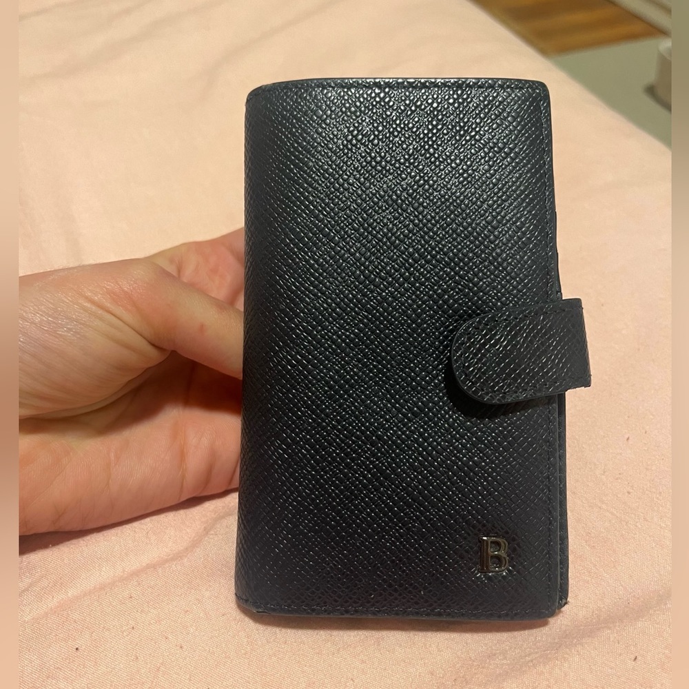 Balmain leather wallet navy blue / card holder